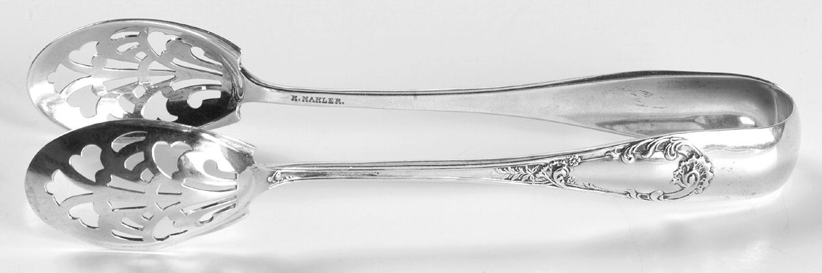 Louis XIV-Old Style (Sterling, 1888) Small Ice Serving Tongs by Dominick & Haff-1