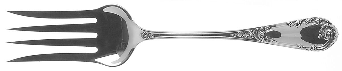 Louis XIV-Old Style (Sterling, 1888) Large Solid Cold Meat Serving Fork by Dominick & Haff-1