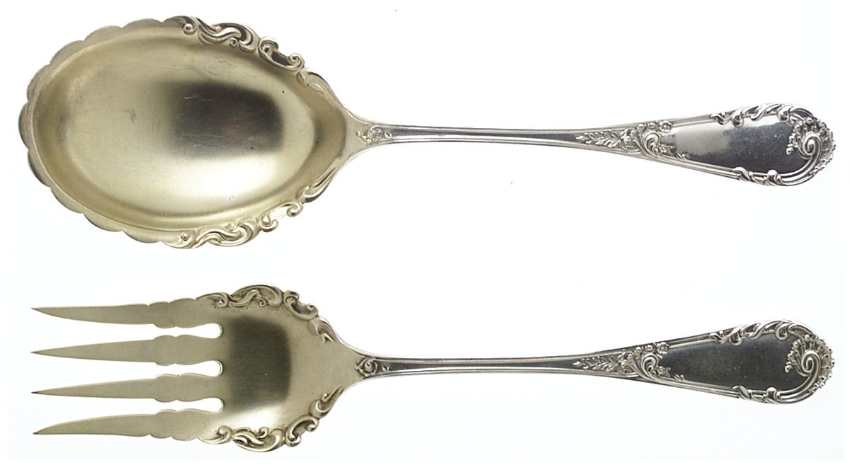 Louis XIV-Old Style (Sterling, 1888) (2 Pc) Solid Salad Set by Dominick & Haff-1