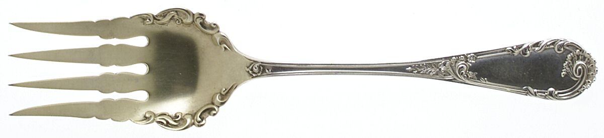 Louis XIV-Old Style (Sterling, 1888) Solid Salad Serving Fork by Dominick & Haff-1