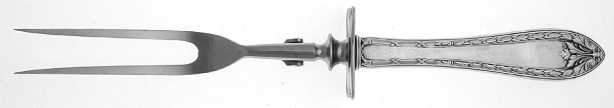 Marie Antoinette (Sterling, 1917) Lg Carving/Roast Fork-Stn Prong w/Sterling Guard by Dominick & Haff-1