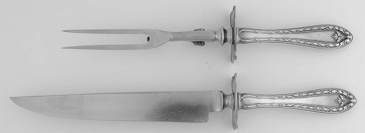 Marie Antoinette (Sterling, 1917) 2 Piece Small Carving Set W/ Sterling Guard by Dominick & Haff-1