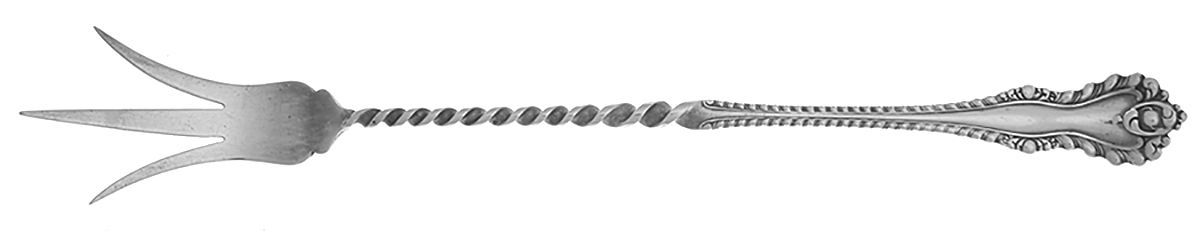 Mazarin (Sterling, 1892, No Monograms) Large Twisted Handle Lettuce Serving Fork by Dominick & Haff-1