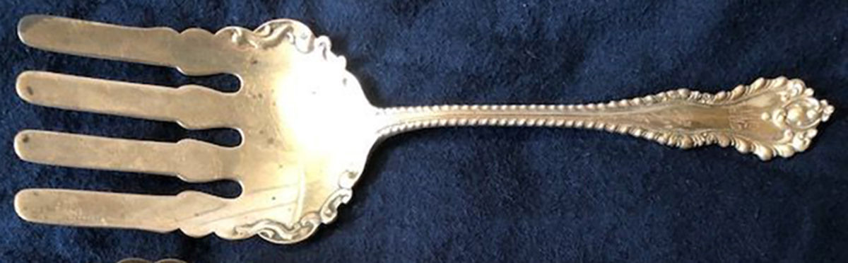 Mazarin (Sterling, 1892, No Monograms) Large Solid Asparagus Serving Fork by Dominick & Haff-1