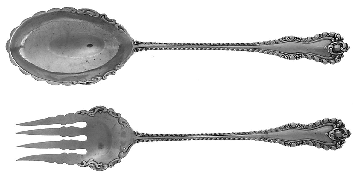 Mazarin (Sterling, 1892, No Monograms) Solid Oversized Serving Salad Set by Dominick & Haff-1
