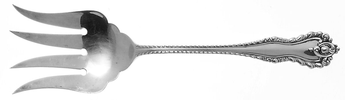Mazarin (Sterling, 1892, No Monograms) Large Solid Fish Serving Fork by Dominick & Haff-1