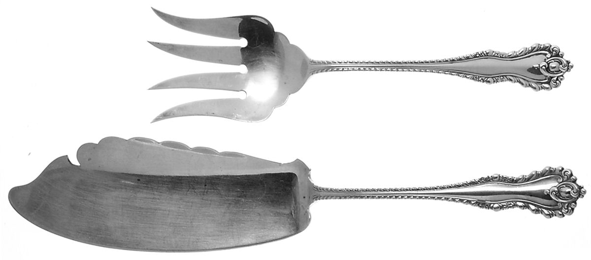 Mazarin (Sterling, 1892, No Monograms) 2 Piece Large Solid Fish Serving Set by Dominick & Haff-1