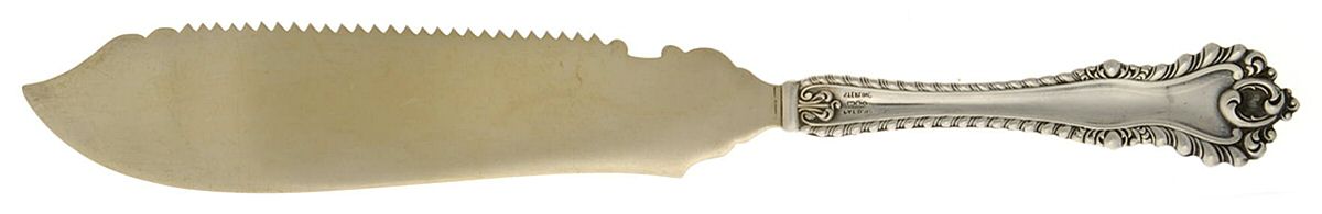 Mazarin (Sterling, 1892, No Monograms) Cake Saw Solid Piece by Dominick & Haff-1