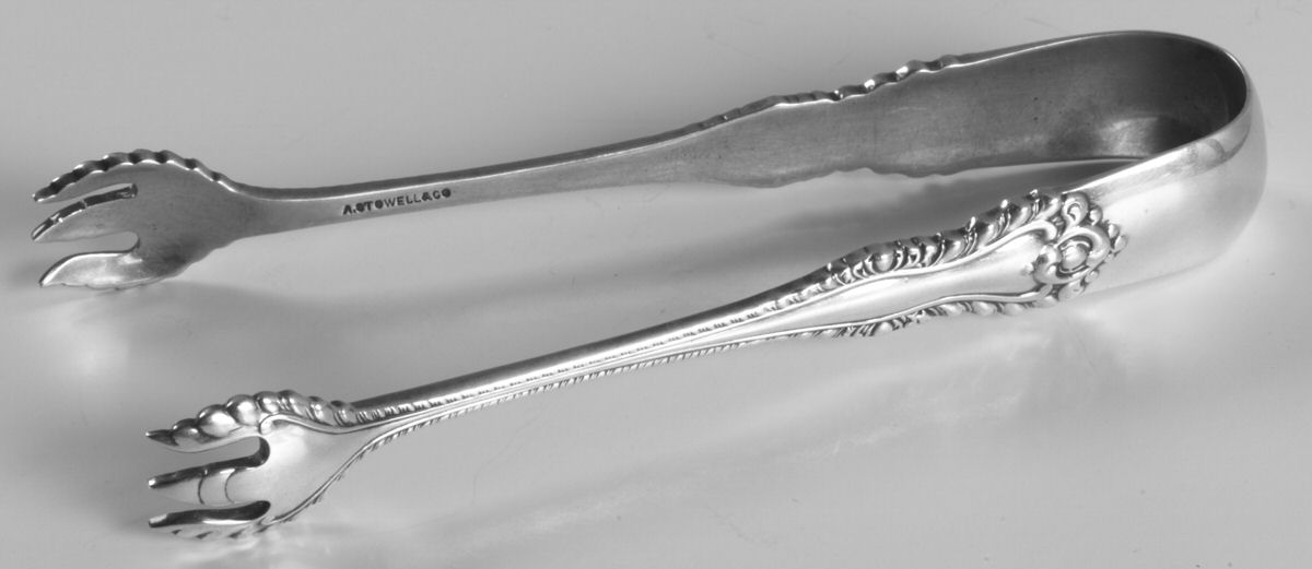 Mazarin (Sterling, 1892, No Monograms) Small Sugar Tongs by Dominick & Haff-1
