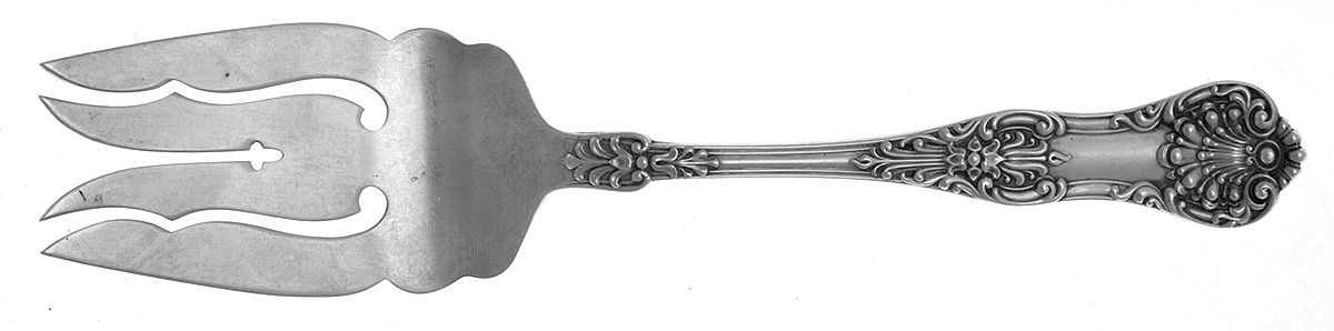 New King (Sterling, 1898) Large Solid Cold Meat Serving Fork by Dominick & Haff-1