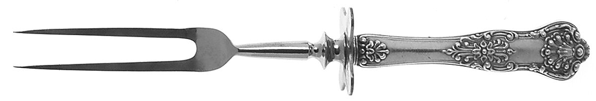 New King (Sterling, 1898) Large Stainless-Prong Roast Carving Fork by Dominick & Haff-1