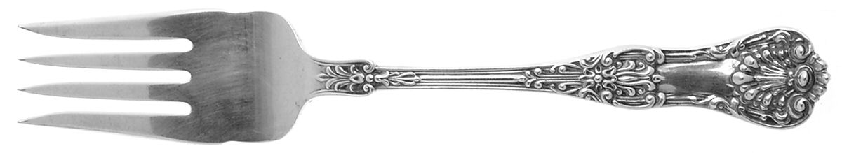 New King (Sterling, 1898) Small Solid Cold Meat Serving Fork by Dominick & Haff-1