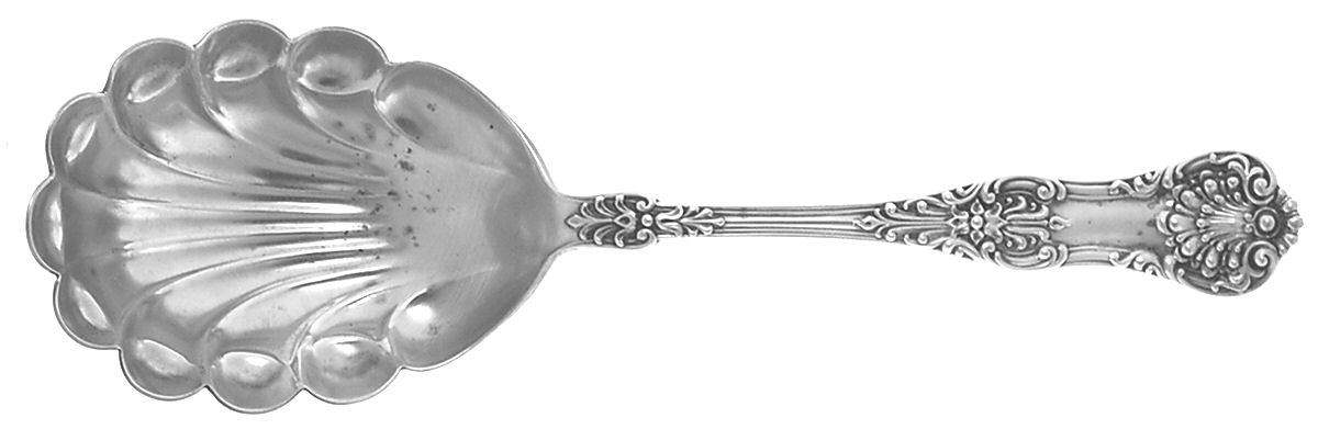 New King (Sterling, 1898) Large Solid Berry/Casserole Spoon by Dominick & Haff-1