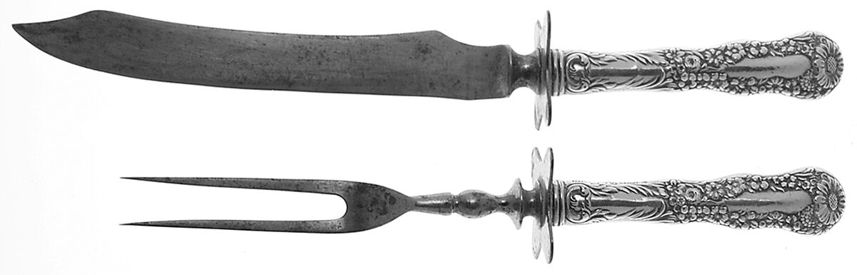 No. 10 (Sterling, 1896) Small Stainless Blade 2-Piece Steak Carving Set by Dominick & Haff-1