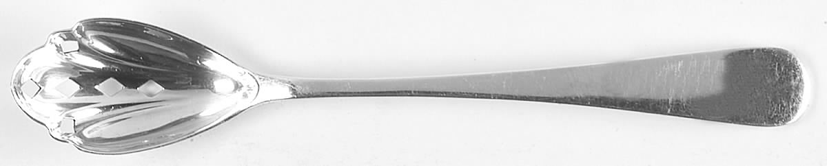 Old English Antique (Sterling, 1880) Pierced Bowl Short Handle Olive Spoon by Dominick & Haff-1