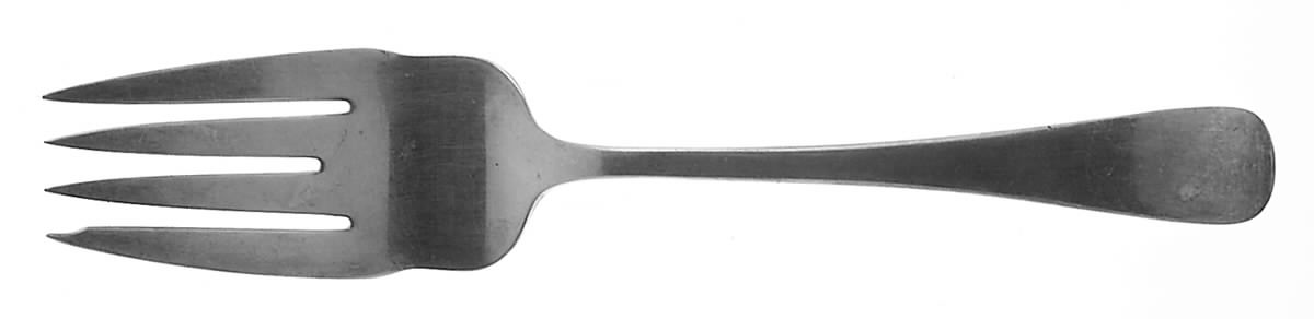 Old English Antique (Sterling, 1880) Small Solid Cold Meat Serving Fork by Dominick & Haff-1