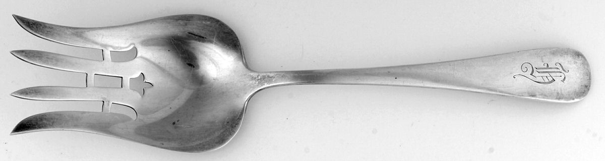 Old English Antique (Sterling, 1880) Solid Salad Serving Fork by Dominick & Haff-1
