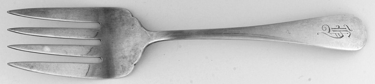 Old English Antique (Sterling, 1880) Medium Solid Cold Meat Serving Fork by Dominick & Haff-1