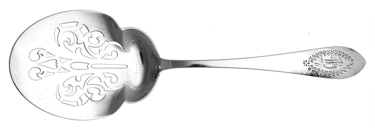 Pointed Antique#3-Engraved (Sterling) Tomato Server, Solid Piece by Dominick & Haff-1