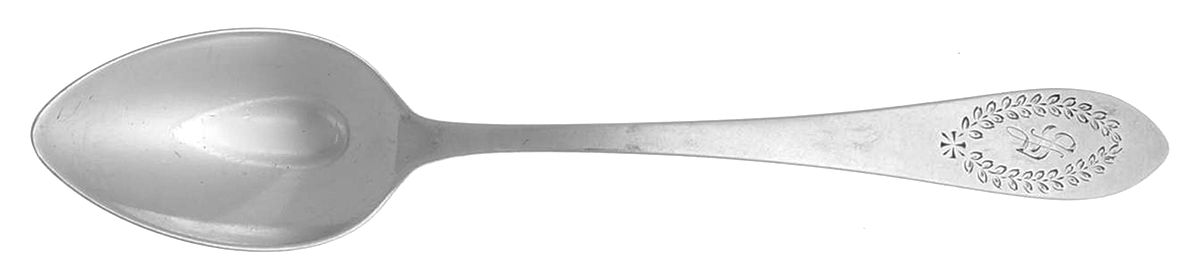 Pointed Antique#3-Engraved (Sterling) Monogram Teaspoon by Dominick & Haff-1