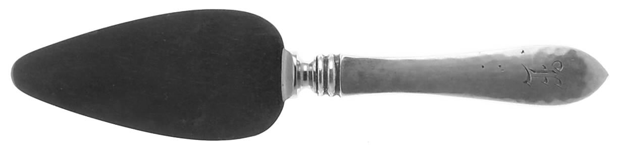 Pointed Antique-Hammered (Sterling) Cheese Server with Silverplate Blade by Dominick & Haff-1
