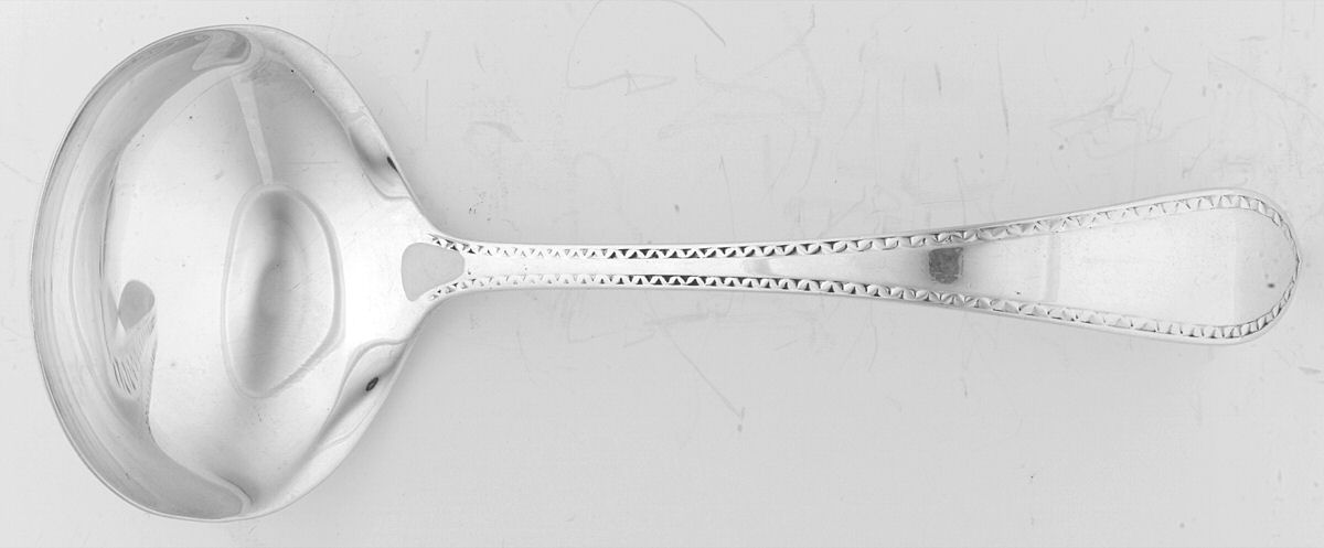 Pointed Antique-Hammered (Sterling) Solid Gravy Ladle by Dominick & Haff-1