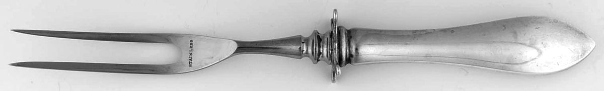 Pointed Antique (Sterling) Small Steak Carving Fork with Stainless Prongs by Dominick & Haff-1