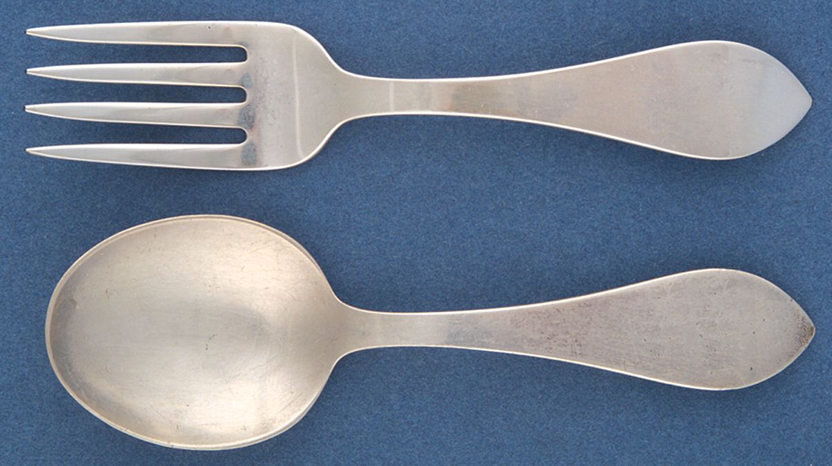 Pointed Antique (Sterling) 2 Pc Baby Set (BF, BS) by Dominick & Haff-1