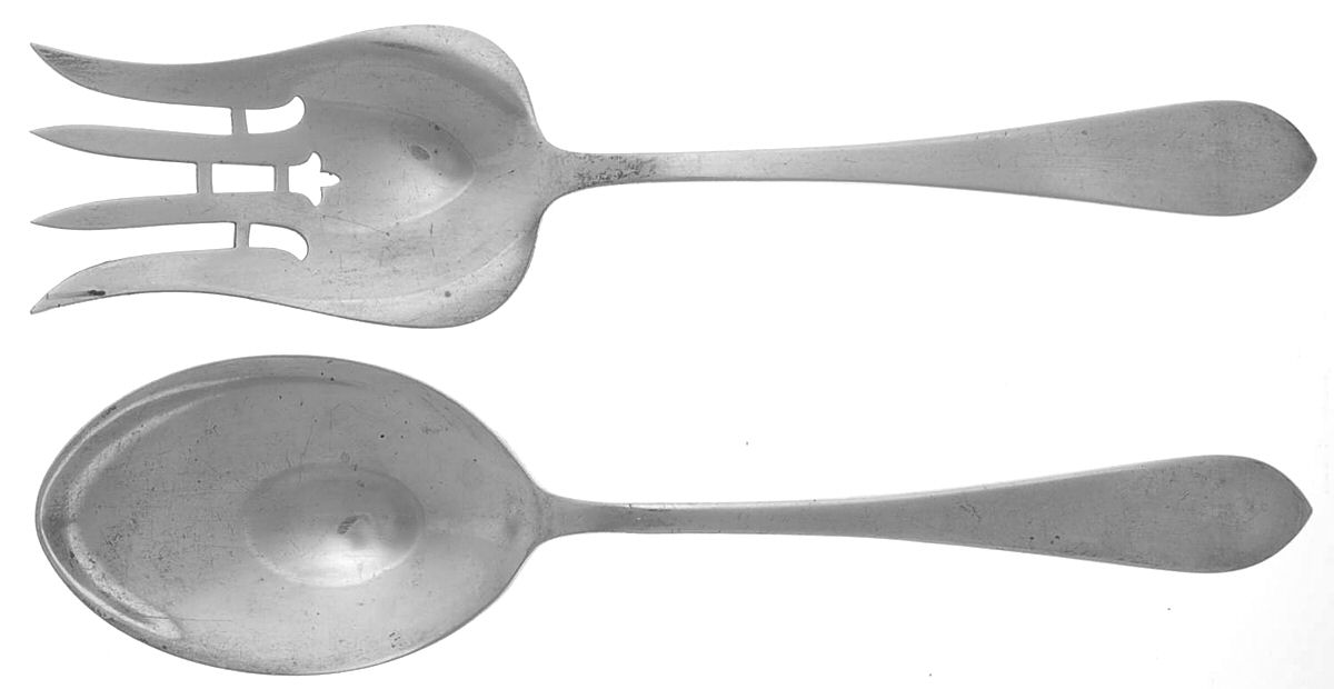 Pointed Antique (Sterling) Solid Oversized Serving Salad Set by Dominick & Haff-1