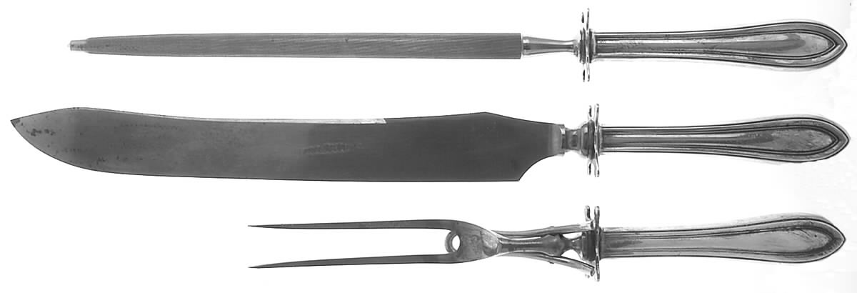Priscilla (Sterling, 1916) Large 3-Piece Roast Carving Set w/ Stainless Blade by Dominick & Haff-1