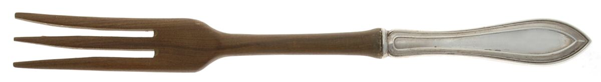 Priscilla (Sterling, 1916) Salad Serving Fork with Wooden Prongs by Dominick & Haff-1