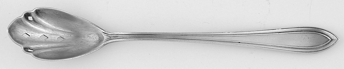 Priscilla (Sterling, 1916) Pierced Bowl Short Handle Olive Spoon by Dominick & Haff-1