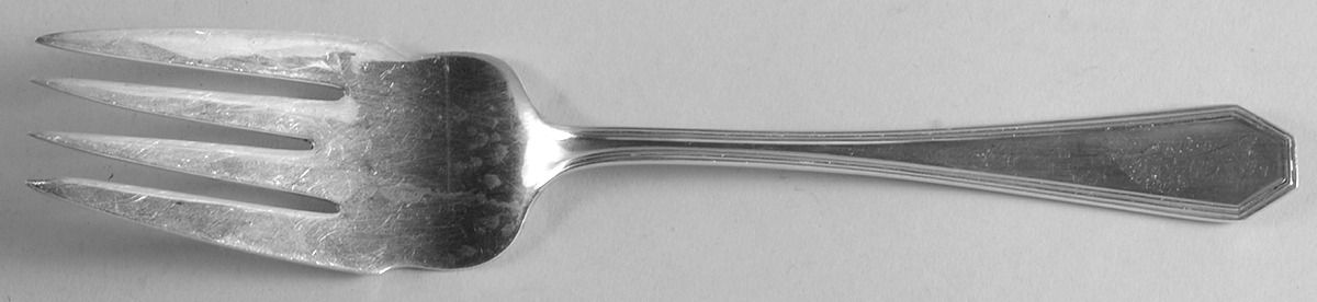 Queen Anne-Plain (Sterling, 1910) Fork-Cold Meat/Servg-Sm/Solid by Dominick & Haff-1