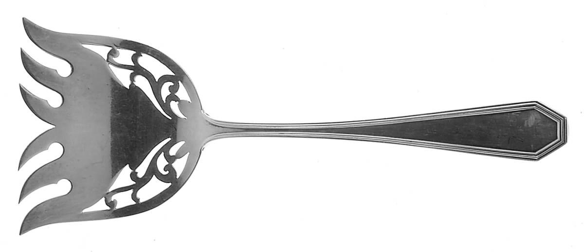 Queen Anne-Plain (Sterling, 1910) Large Solid Tined Sardine Serving Fork by Dominick & Haff-1