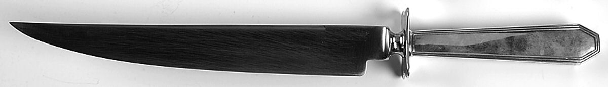 Queen Anne-Plain (Sterling, 1910) Large Stainless Blade Roast Carving Knife by Dominick & Haff-1