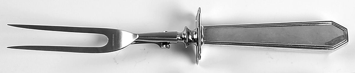 Queen Anne-Plain (Sterling, 1910) Large Stainless-Prong Roast Carving Fork by Dominick & Haff-1