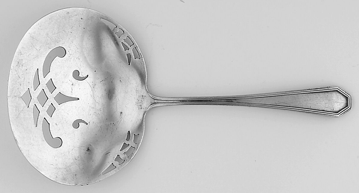 Queen Anne-Plain (Sterling, 1910) Solid Bon Bon Spoon with Pierced Bowl by Dominick & Haff-1