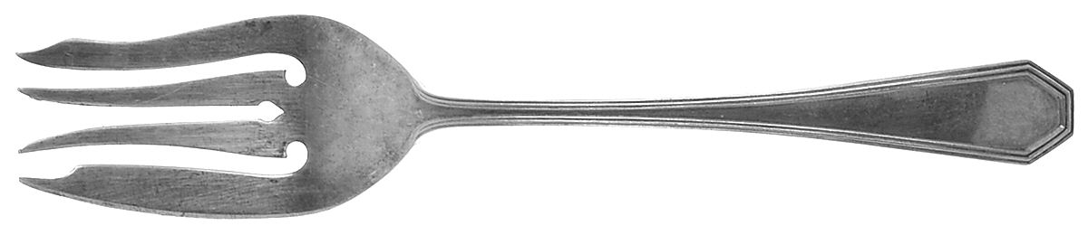 Queen Anne-Plain (Sterling, 1910) Medium Solid Cold Meat Serving Fork by Dominick & Haff-1