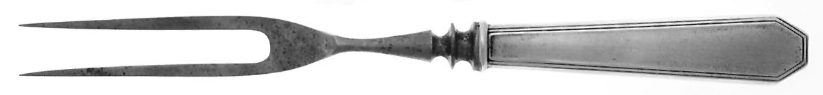 Queen Anne-Plain (Sterling, 1910) Small Steak Carving Fork with Stainless Prongs by Dominick & Haff-1