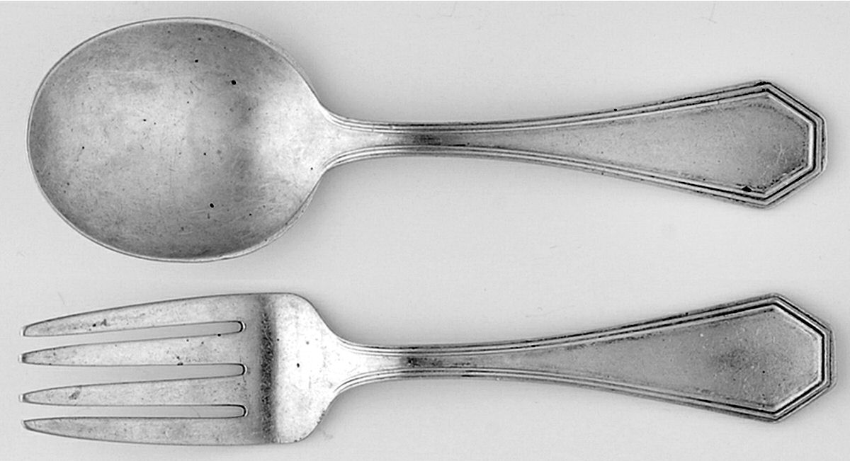 Queen Anne-Plain (Sterling, 1910) 2 Pc Baby Set (BF, BS) by Dominick & Haff-1