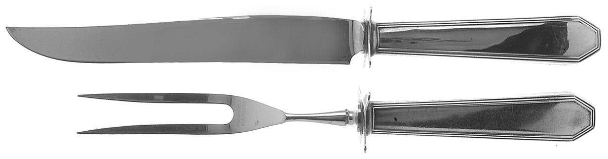 Queen Anne-Plain (Sterling, 1910) Small Steak 2-Piece Carving Set w/Stainless Blade by Dominick & Haff-1