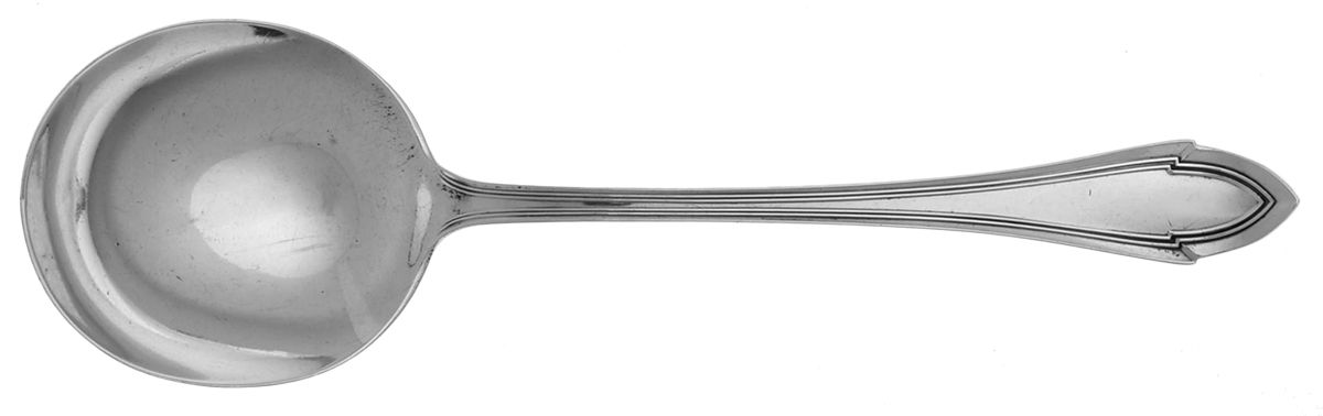 Queen Elizabeth (Sterling, 1916) Round Bowl Soup Spoon (Gumbo) by Dominick & Haff-1