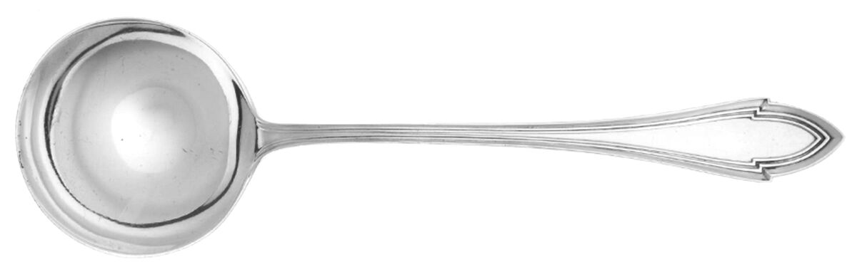 Queen Elizabeth (Sterling, 1916) Round Bowl Soup Spoon (Bouillon) by Dominick & Haff-1