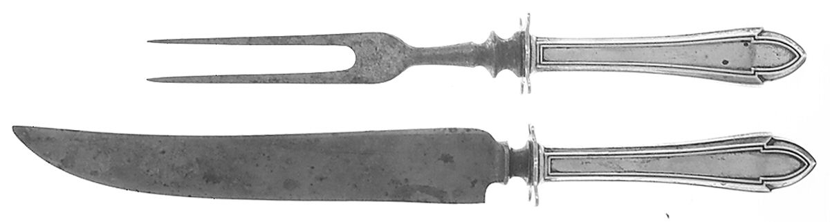 Queen Elizabeth (Sterling, 1916) Small Stainless Blade 2-Piece Steak Carving Set by Dominick & Haff-1