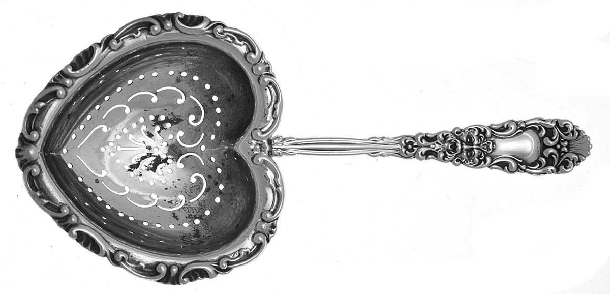 Renaissance (Sterling, 1894) Solid Individual Overcup Tea Strainer by Dominick & Haff-1