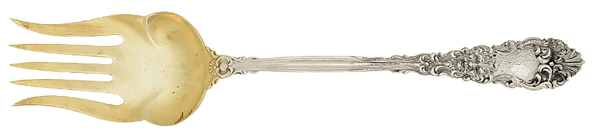 Renaissance (Sterling, 1894) Oversize Solid Salad Servng Fork by Dominick & Haff-1