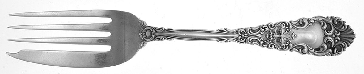 Renaissance (Sterling, 1894) Small Solid Cold Meat Serving Fork by Dominick & Haff-1