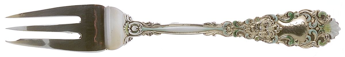 Renaissance (Sterling, 1894) 3 Tine Enamel Salad Fork by Dominick & Haff-1