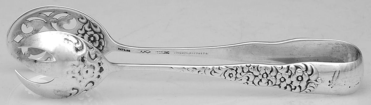 Rococo (Sterling, 1888) Large Ice Serving Tongs by Dominick & Haff-1