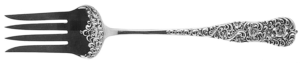Rococo (Sterling, 1888) Oversize Solid Salad Servng Fork by Dominick & Haff-1